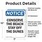 Signmission Conserve The Beach Stay Off The Dunes, 7 in W x Rectangle, Vinyl Decal OS-2PACK-NS-D-710-V-10792 - alternate 3